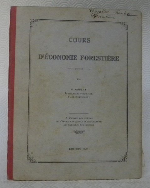 Cours d’économie forestière.