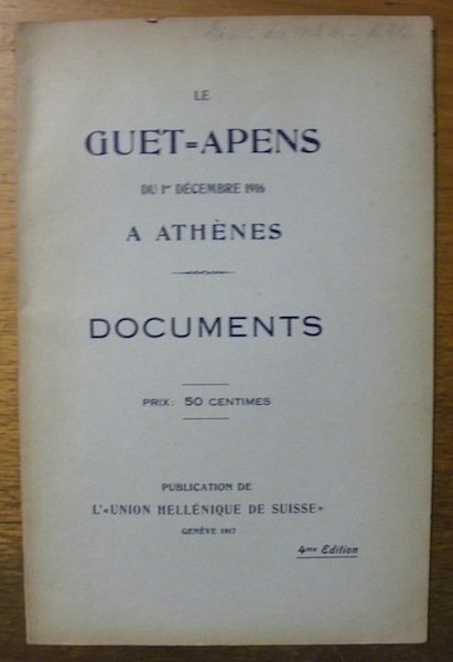 Le guet-apens du 1er Décembre 1916 à Athènes. Documents. | Immagine principale