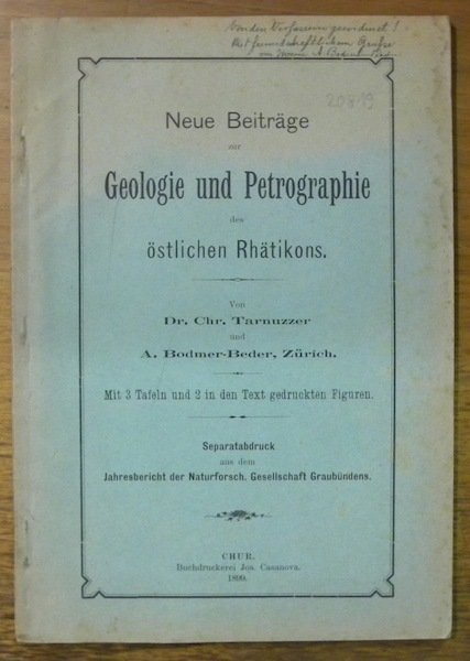 Neu Beiträge zur Geologie und Petrographie des östlichen Rhätikons. Mit … | Immagine principale