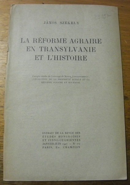 La réforme agraire en Transylvanie et l’histoire. Extrait de la …