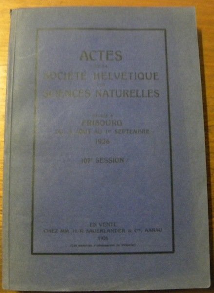 Actes de la Société Helvétique des Sciences Naturelles réunie à … | Immagine principale