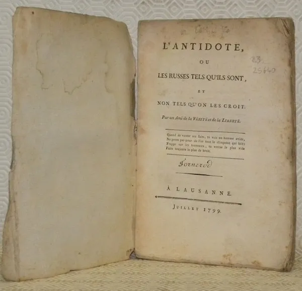 L’antidote, ou les russes tels qu’ils sont, et non tels …