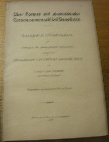Über Formen mit Abweichender Chromosomenzahl bei Oenothera. Diss.