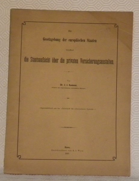 Die Gesetzgebung der europäischen Staaten betreffend die Staatsaufsicht über die …
