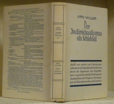 Der Individualismus als Schicksal. Mit 8 Bildertafeln.