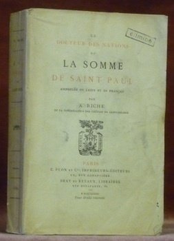 Le Docteur des nations ou La somme de Saint Paul …