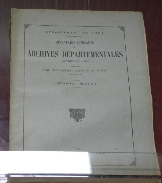 Département du Jura. Inventaire sommaire des Archives Départementales antérieures à …