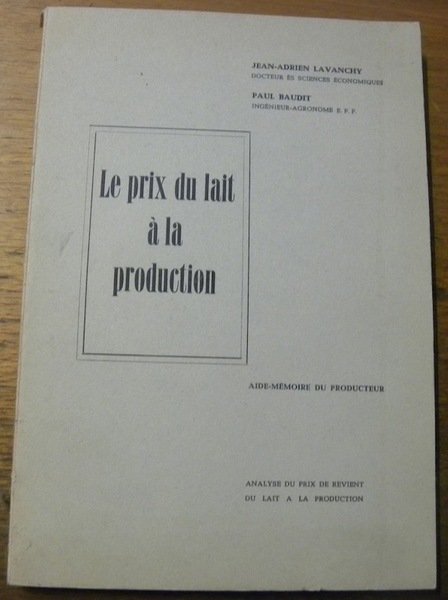 Le prix du lait à la production. Aide-mémoire du producteur. … | Immagine principale