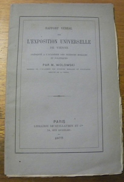 Rapport Verbal sur l’Exposition Universelle de Vienne présenté à l’Académie … | Immagine principale