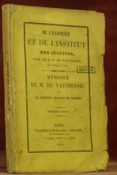 De l’Existence et de l’Institut des Jésuites, par le R. … | Immagine principale
