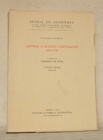 Storia ed Economia, n° 9. Lettere a Maffeo Pantaleoni. 1890 …