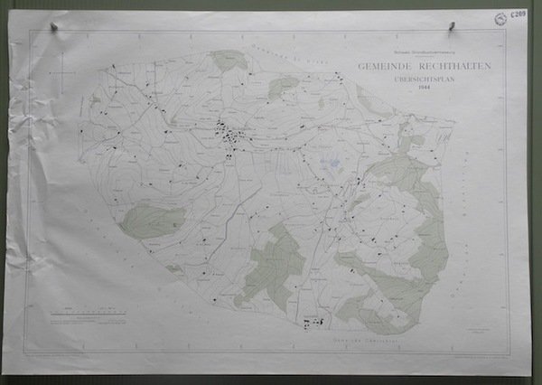 Gemeinde Rechthalten. Übersichtsplan. Topographische Karte von Arnold Gapany. 5:000 Format …