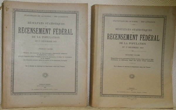 Résultats statistiques du recensements fédéral de la population du 1er …