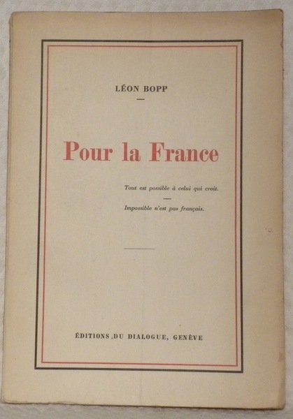 Pour la France.