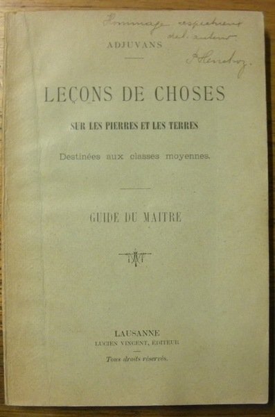Leçons de choses sur les pierres et les terres. Destinée …