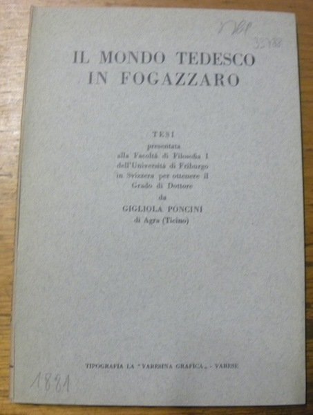 Il mondo tedesco in Fogazzaro. Tesi. | Immagine Gallery 2