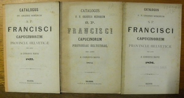 Catalogus FF. ordinis Minorum S.P. Francisci Capucinorum Provinciae Helveticae. Anno … | Immagine principale
