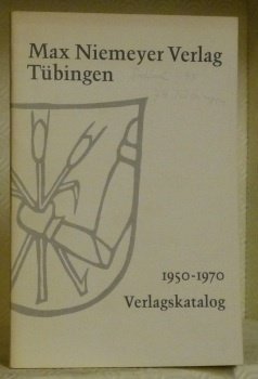 MAX NIEMEYER VERLAG Tübingen 1950 - 1970. Verlagskatalog. | Immagine principale
