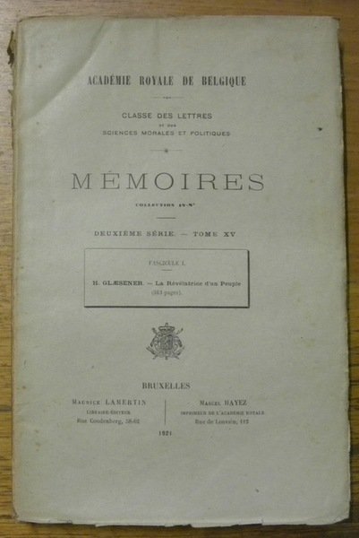 La Révélatrice d’un Peuple. Académie Royale de Belgique. Mémoires. | Immagine principale