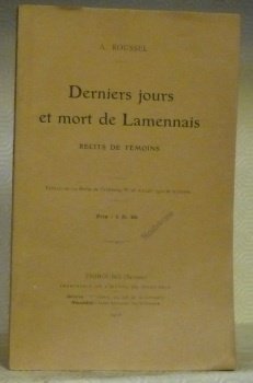 Derniers jours et mort de Lamennais. Récits de témoins. Extrait … | Immagine principale