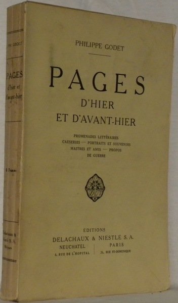 Pages d’hier et d’avant-hier.