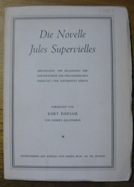 Die Novelle Jules Supervielles. Abhandlung. | Immagine principale