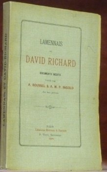 Lamennais et David Richard. Documents inédits. Avec deux portraits. | Immagine principale