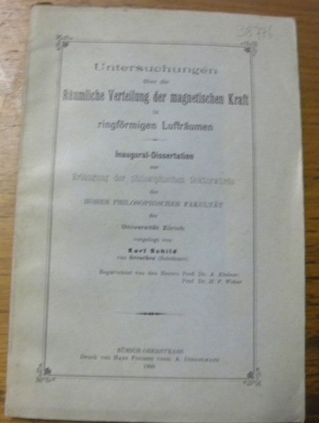 Untersuchungen über die Räumliche Verteilung der magnetischen Kraft in ringförmigen … | Immagine principale