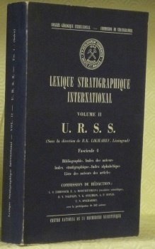 Lexique stratigraphique international. Volume II. U.R.S.S. Fascule 4. Bibliographie. Index … | Immagine principale
