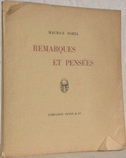 Remarques et pensées.