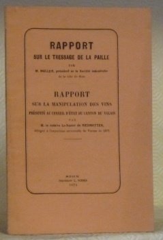 Rapport sur le tressage de la paille. Rapport sur la …