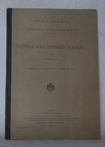 Natural Soda Deposits in Egypt. Survey Department Paper, N°22. Ministry …