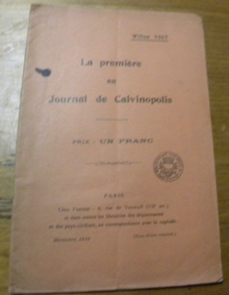 La première au Journal de Calvinopolis.