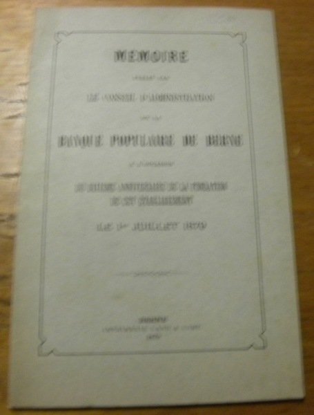 Mémoire publié par le Conseil d’admisnistration de la Banque Populaire …