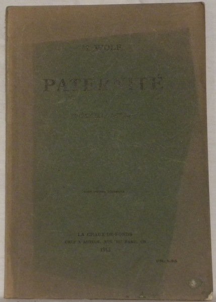 Paternité. Pièce en 4 actes.