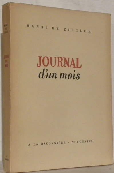 Journal d’un mois.