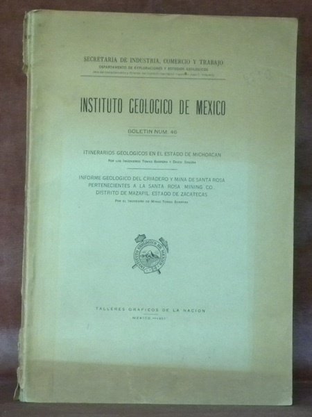 Informe geologico del criadero y mina de Santa Rosa pertenecientes …