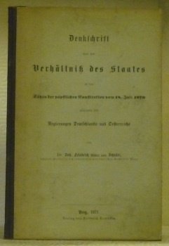 Denkschrift über das Verhältniss des Staates zu den Sätzen der …