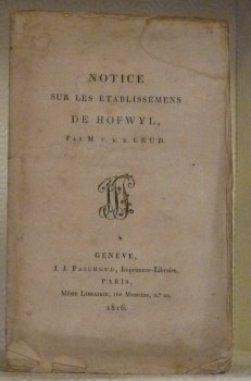 Notice sur les établissemens de Hofwyl.