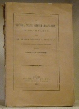 De historia textus actorum apostolorum. Dissertatio.