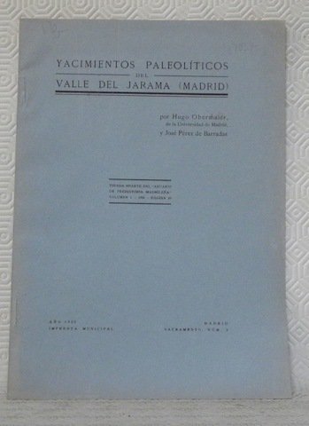 Yacimientos paleoliticos del valle del Jarama (Madrid). T.A. del Anuario …