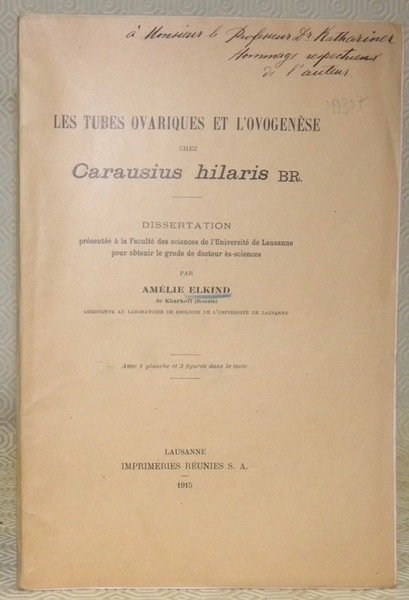 Les tubes ovariques et l’ovogenèse chez Carausius hilaris BR. Diss. …