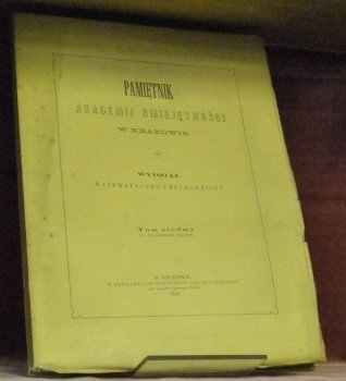 PAMIETNIK Akademii Umiejetnosci w Krakowie. Wydzial Matematyczno-Przyrodniczy. Tom 9. 8 … | Immagine principale