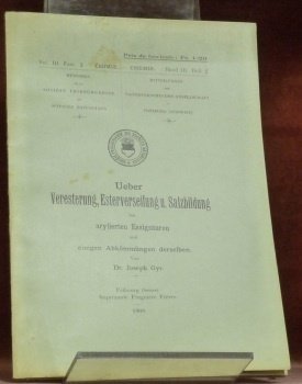 Ueber Veresterung Esterverseifung u. Salzbildung bei arylierten Essigsäuren und einigen …