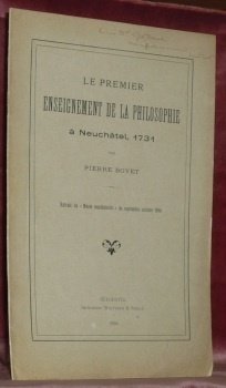 Le premier enseignement de la philosophie à Neuchâtel, 1731. Extraits …