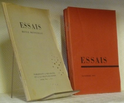 ESSAIS. (ensemble de 15 cahiers comprenant 18 Revues mensuelles puis …