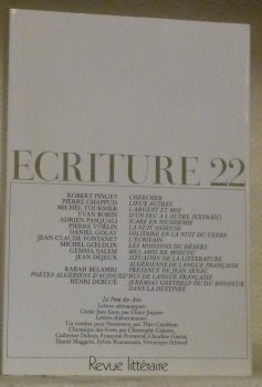 ECRITURE 22. Cahier de littérature et de poésie. Revue littéraire.
