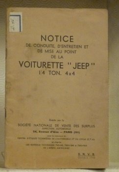 Notice de conduite, d’entretien et de mise au point de …
