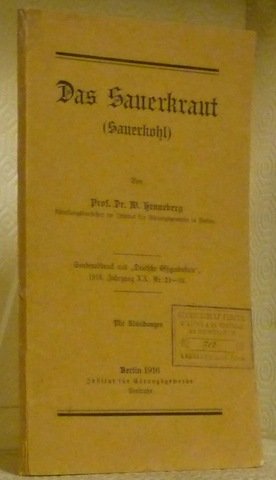 Das Sauerkraut (Sauerkohl). Sonderabdruck aus Deutsche Effigindustrie, 1916, Jahrgang XX, … | Immagine principale