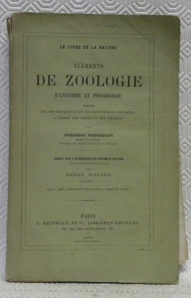 Eléments de zoologie, d’anatomie et physiologie dédiées aux amis des …